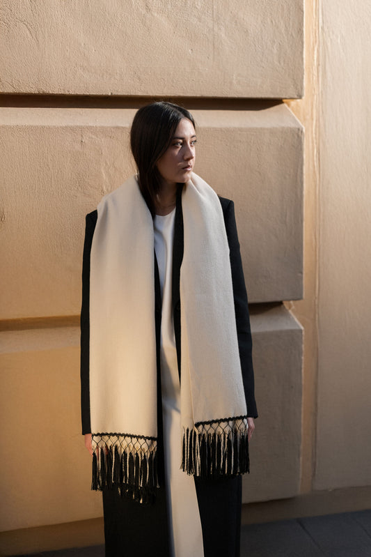 Sciarpa Avorio con passamaneria