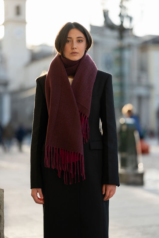 Sciarpa Borgogna con tag oro