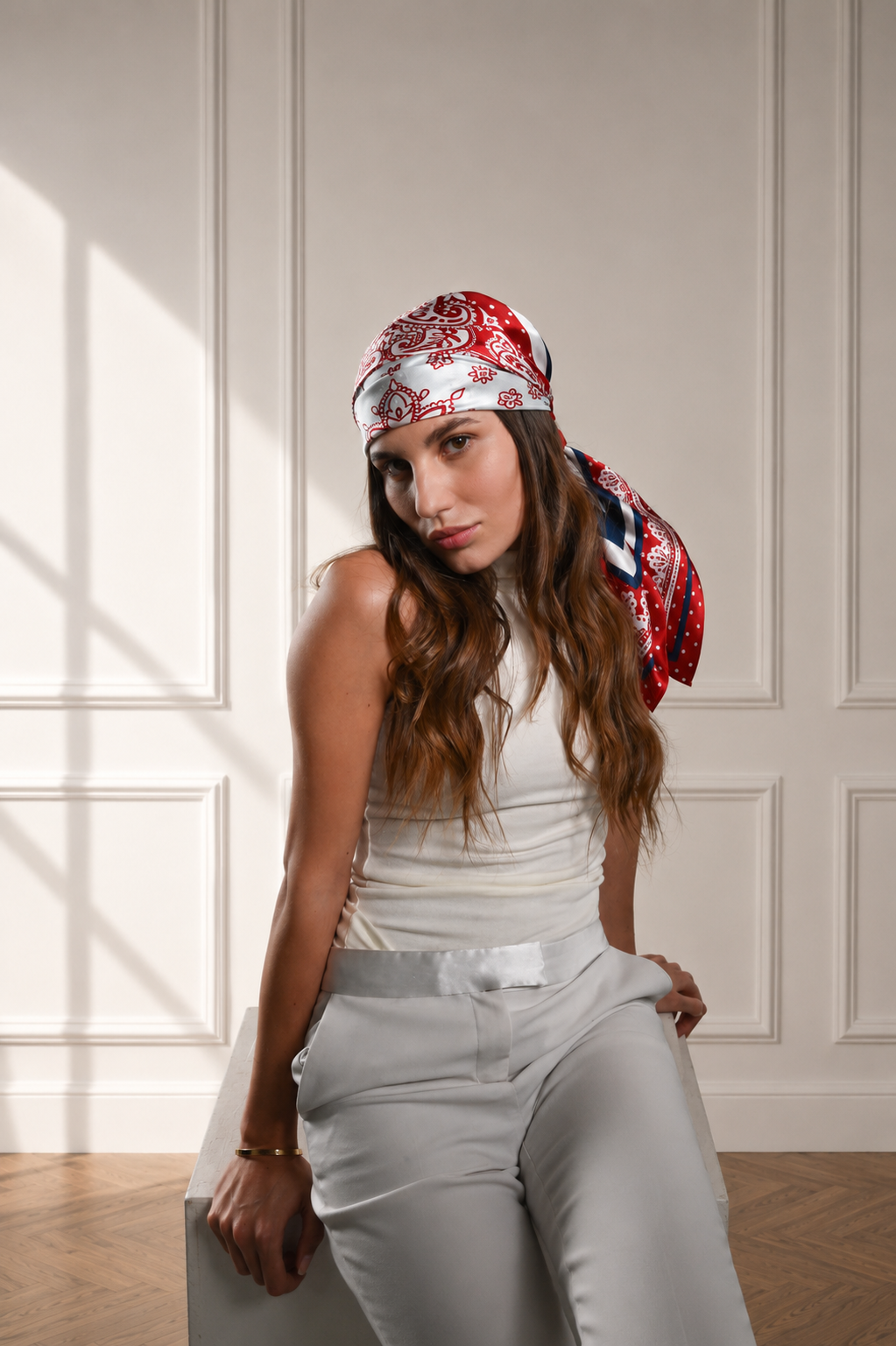 Bianca - Foulard 90x90 in 100% seta