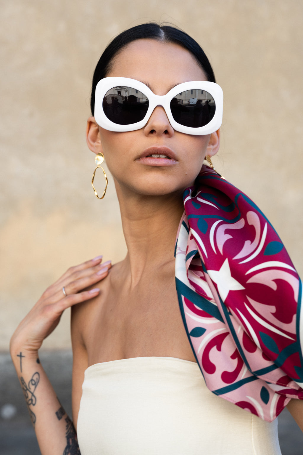 Amber-Foulard 90x90 in 100% seta