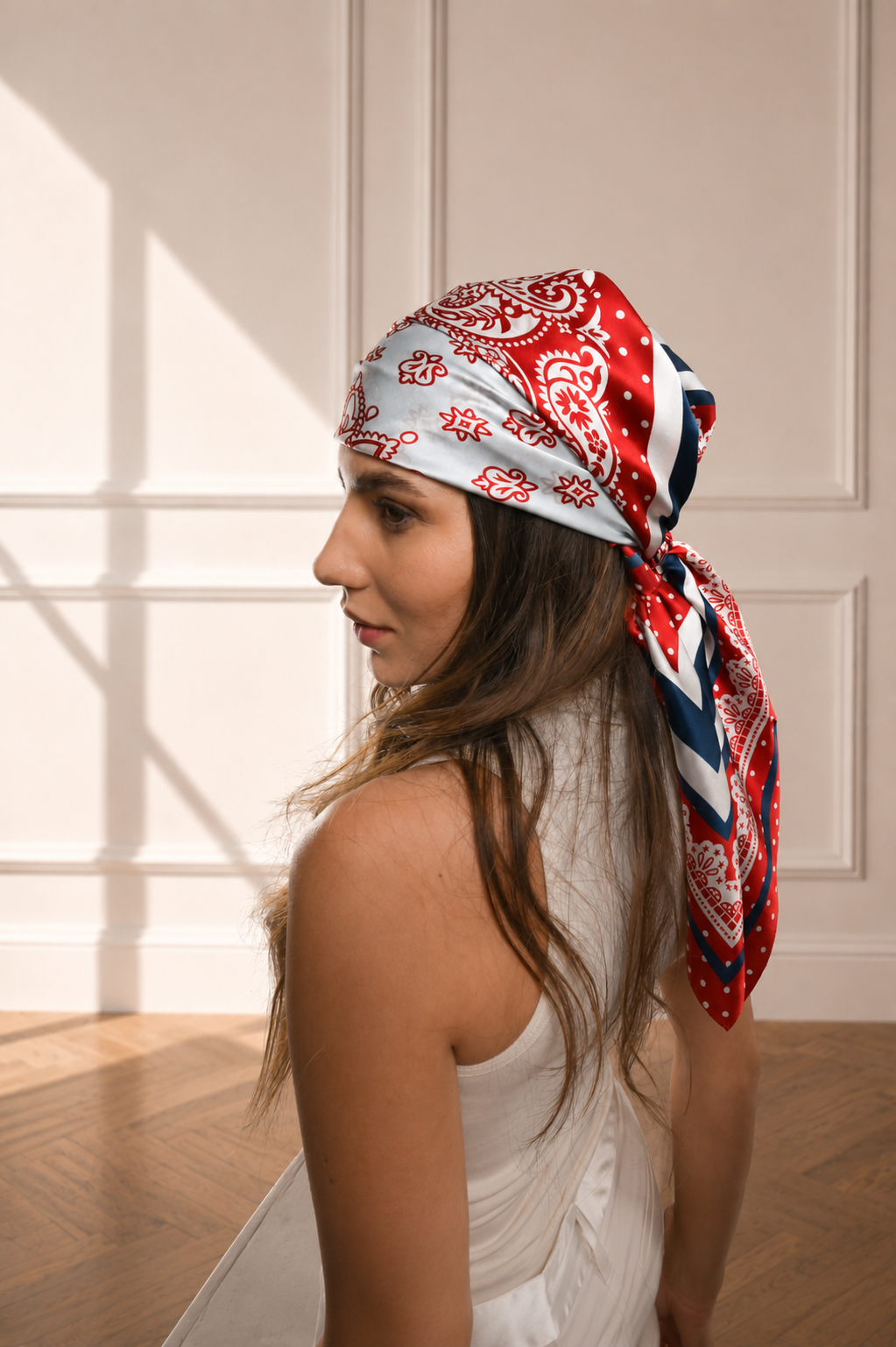 Bianca - Foulard 90x90 in 100% seta