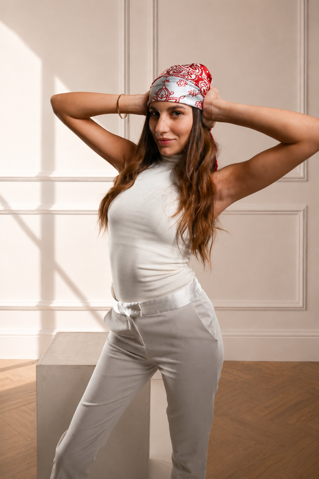 Bianca - Foulard 90x90 in 100% seta